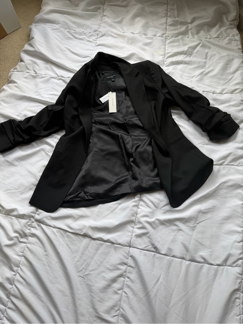 Banana Republic Black Open-Front Tailored Blazer